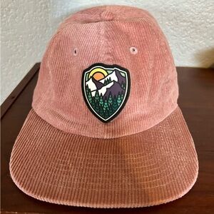 Atomic child pink corduroy flat bill hat